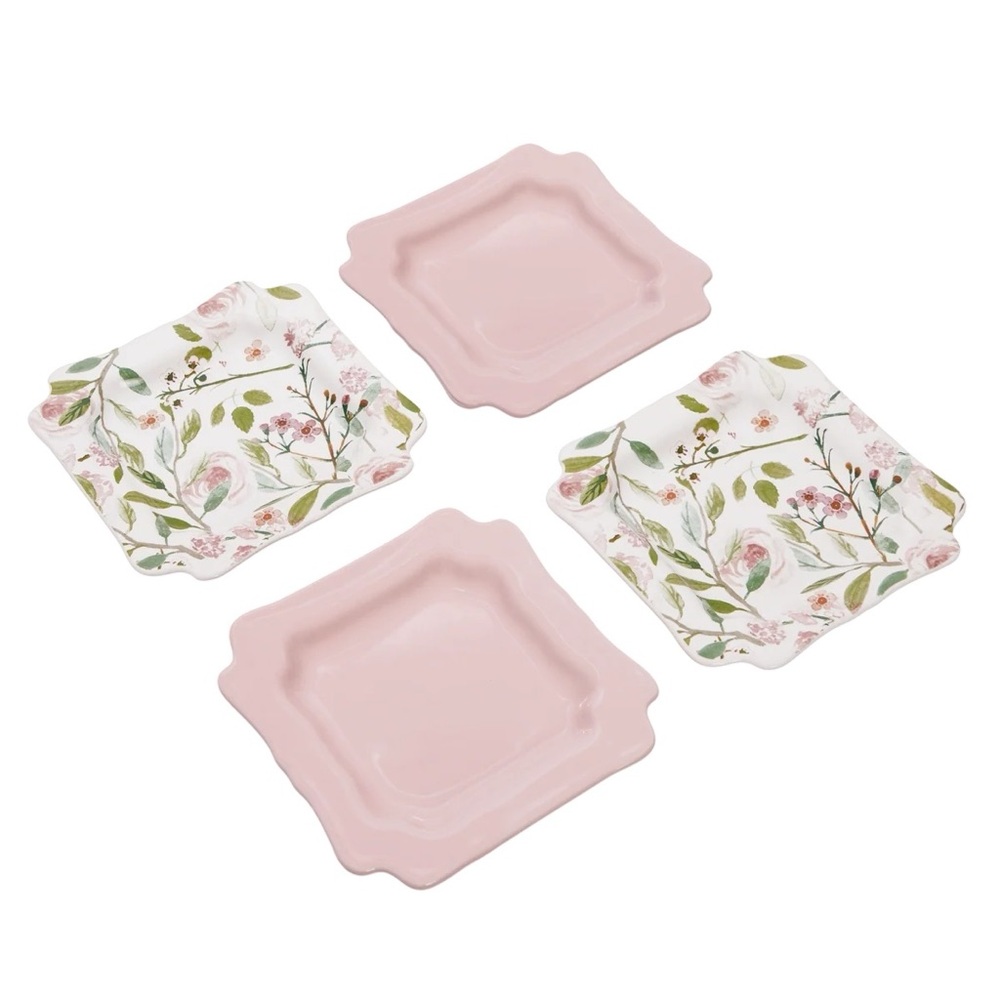 NIB Sweet Laurel Floral Dessert Plates - Set of 4